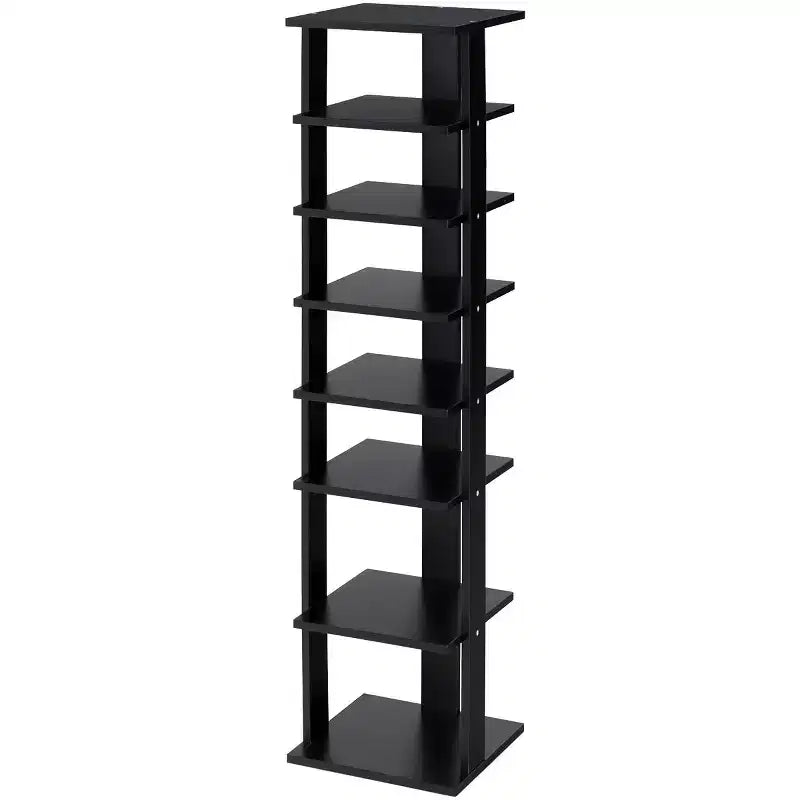 Costway Scarpiera in Legno a 7 Ripiani Scaffale Porta Scarpe Organizzatore Multiuso Scatola per Scarpe Bianco/Nero