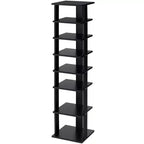 Costway Scarpiera in Legno a 7 Ripiani Scaffale Porta Scarpe Organizzatore Multiuso Scatola per Scarpe Bianco/Nero