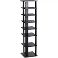 Costway Wooden Shoes Storage Stand 7 Tiers Shoe Rack Organizer Multi-shoe Rack Shoe box White/Black