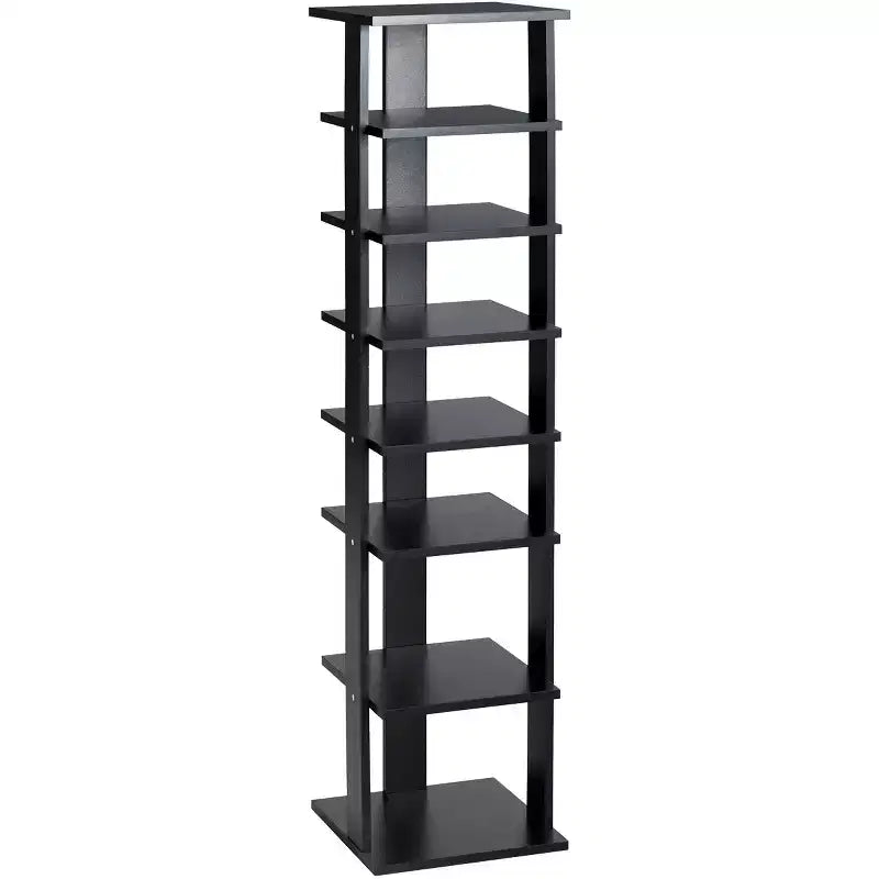 Costway Wooden Shoes Storage Stand 7 Tiers Shoe Rack Organizer Multi-shoe Rack Shoe box White/Black
