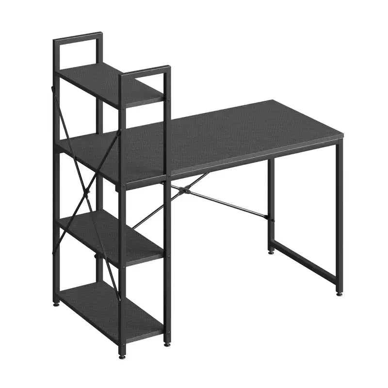 Scrivania per computer Bestier da 119 cm con libreria reversibile, scrivania da scrittura rialzata per ufficio/studio/gioco