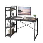 Scrivania per computer Bestier da 119 cm con libreria reversibile, scrivania da scrittura rialzata per ufficio/studio/gioco