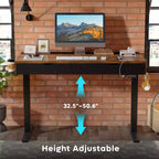 Scrivania elettrica Bestier 47 x 24 pollici con doppio cassetto e luce LED per ufficio domestico, scrivania regolabile in altezza, scrivania per computer