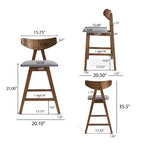 Sgabelli da Bancone GDFStudio Sunapee in Tessuto Imbottito in Legno Moderno di Metà Secolo da 25 Pollici (Set di 2)