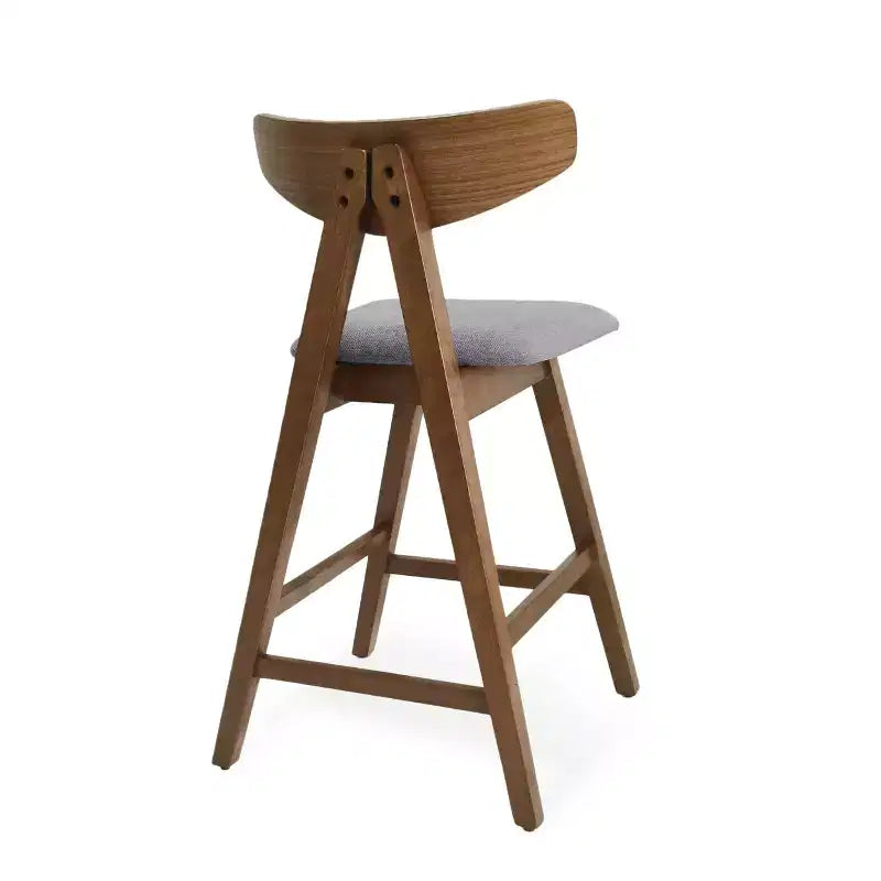 Sgabelli da Bancone GDFStudio Sunapee in Tessuto Imbottito in Legno Moderno di Metà Secolo da 25 Pollici (Set di 2)