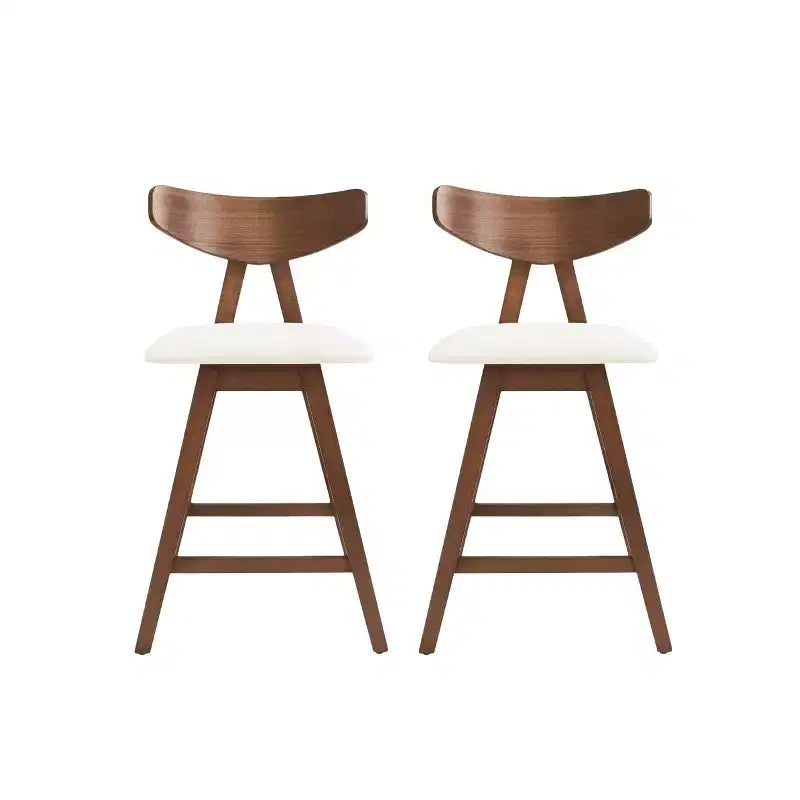 Sgabelli da Bancone GDFStudio Sunapee in Tessuto Imbottito in Legno Moderno di Metà Secolo da 25 Pollici (Set di 2)