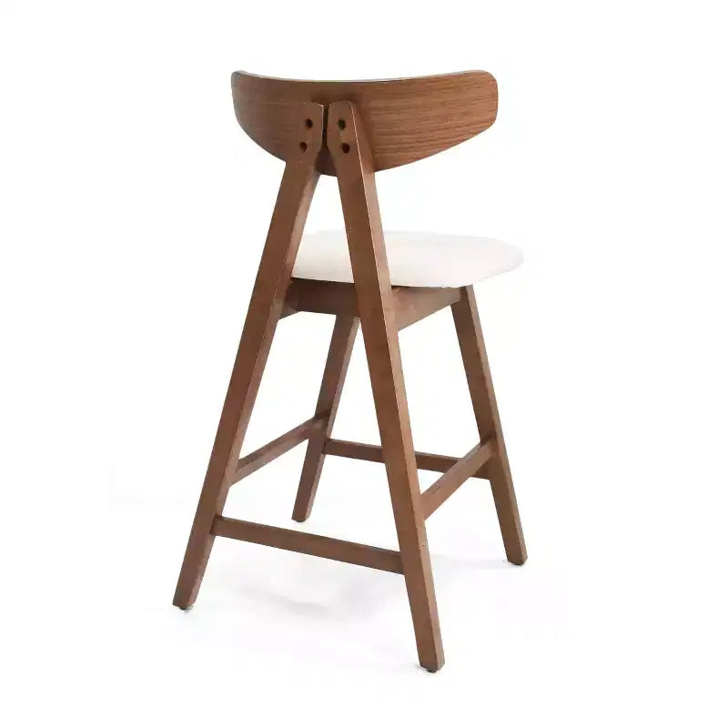 Sgabelli da Bancone GDFStudio Sunapee in Tessuto Imbottito in Legno Moderno di Metà Secolo da 25 Pollici (Set di 2)