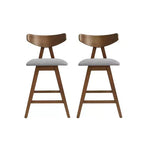Sgabelli da Bancone GDFStudio Sunapee in Tessuto Imbottito in Legno Moderno di Metà Secolo da 25 Pollici (Set di 2)