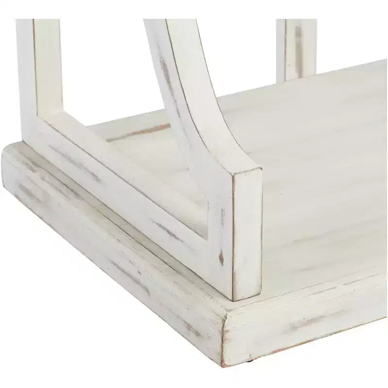 Crestview Collection Tavolo Consolle Rettangolare Bianco Antico Stile Rustico 64 x 15 con Libreria per Soggiorno Camera da Letto Comodino