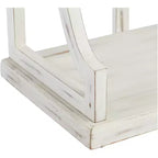 Crestview Collection Tavolo Consolle Rettangolare Bianco Antico Stile Rustico 64 x 15 con Libreria per Soggiorno Camera da Letto Comodino