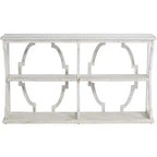 Crestview Collection Tavolo Consolle Rettangolare Bianco Antico Stile Rustico 64 x 15 con Libreria per Soggiorno Camera da Letto Comodino