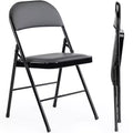 JIONJOY 2-Pack PU Leather Metal Frame Folding Chair