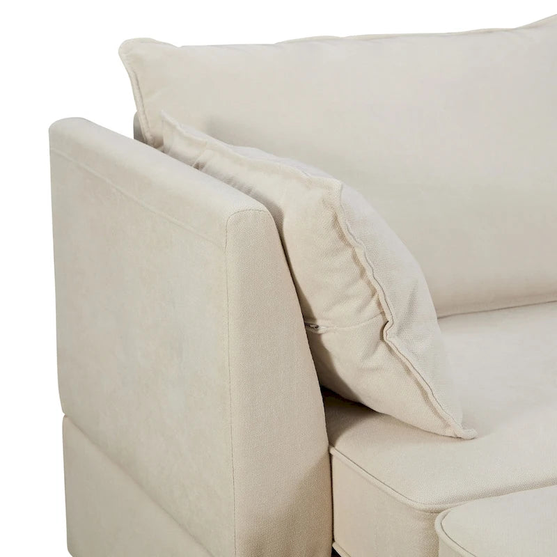 Divano Sezionale Modulare a U Moderno, Divano Letto Convertibile con Chaise Reversibile