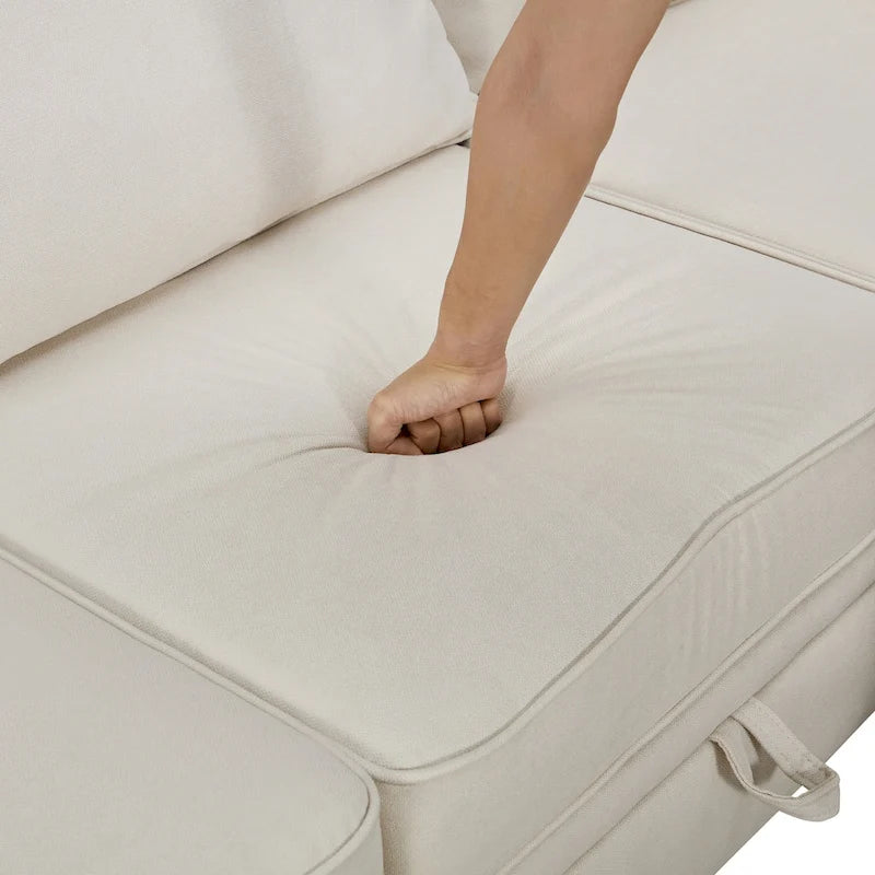 Divano Sezionale Modulare a U Moderno, Divano Letto Convertibile con Chaise Reversibile