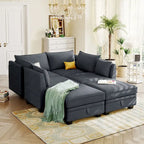 Divano Sezionale Modulare a U Moderno, Divano Letto Convertibile con Chaise Reversibile