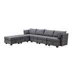 Divano Sezionale Modulare a U Moderno, Divano Letto Convertibile con Chaise Reversibile