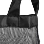 Cesto per la biancheria elegante con doppio rivestimento in rete e coperchio, nero