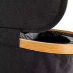 Cesto per la biancheria elegante con doppio rivestimento in rete e coperchio, nero