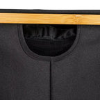 Cesto per la biancheria elegante con doppio rivestimento in rete e coperchio, nero