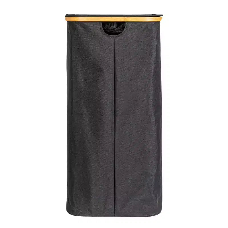 Cesto per la biancheria elegante con doppio rivestimento in rete e coperchio, nero