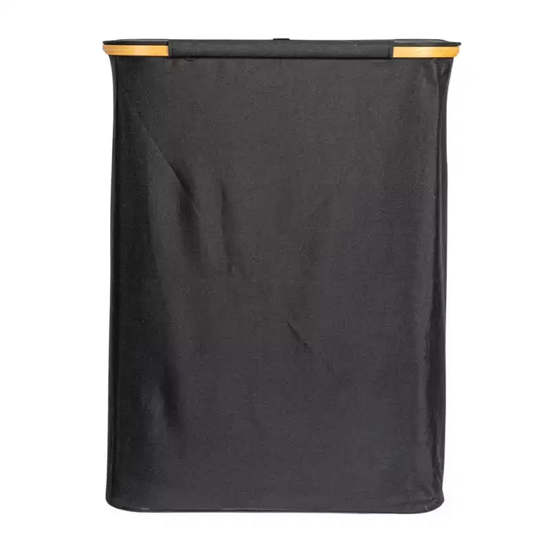 Cesto per la biancheria elegante con doppio rivestimento in rete e coperchio, nero