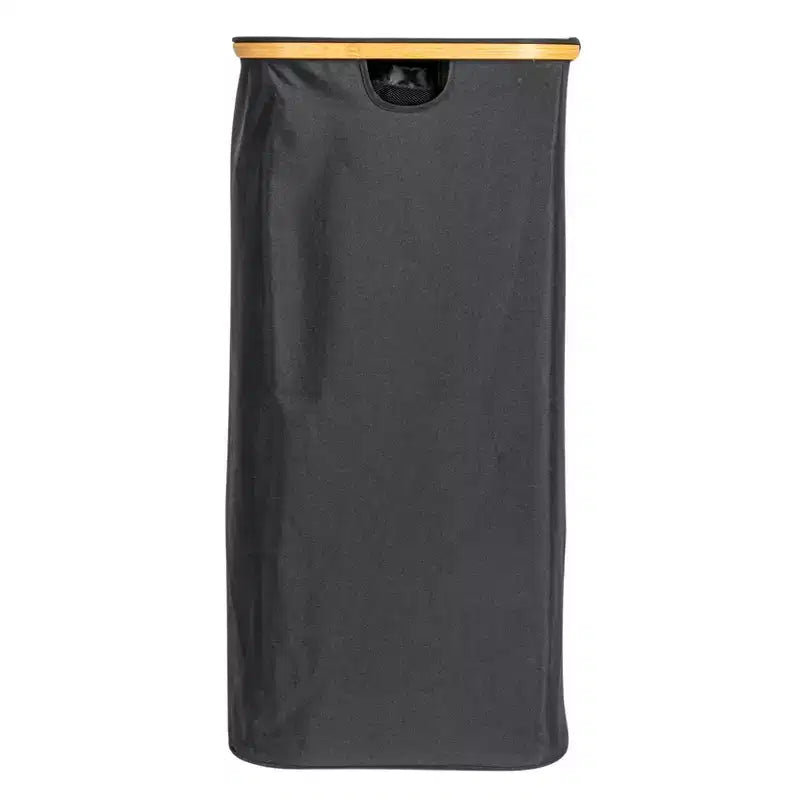 Cesto per la biancheria elegante con doppio rivestimento in rete e coperchio, nero