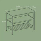 Isola da Cucina con 3 Ripiani, Tavolo a isola, Mensola da Cucina Larga 120 cm con Ampio Piano di Lavoro, Struttura Stabile in Acciaio, Industriale, Facile da Montare