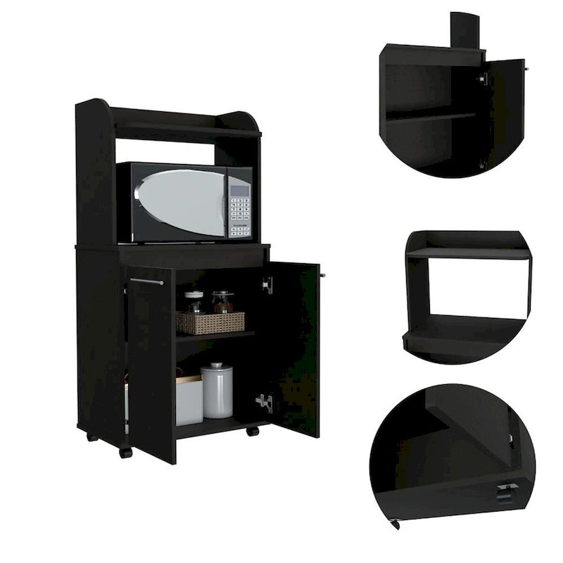 Carrello per microonde da cucina moderno con 1 ripiano e 2 ante