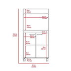 Carrello per microonde da cucina moderno con 1 ripiano e 2 ante