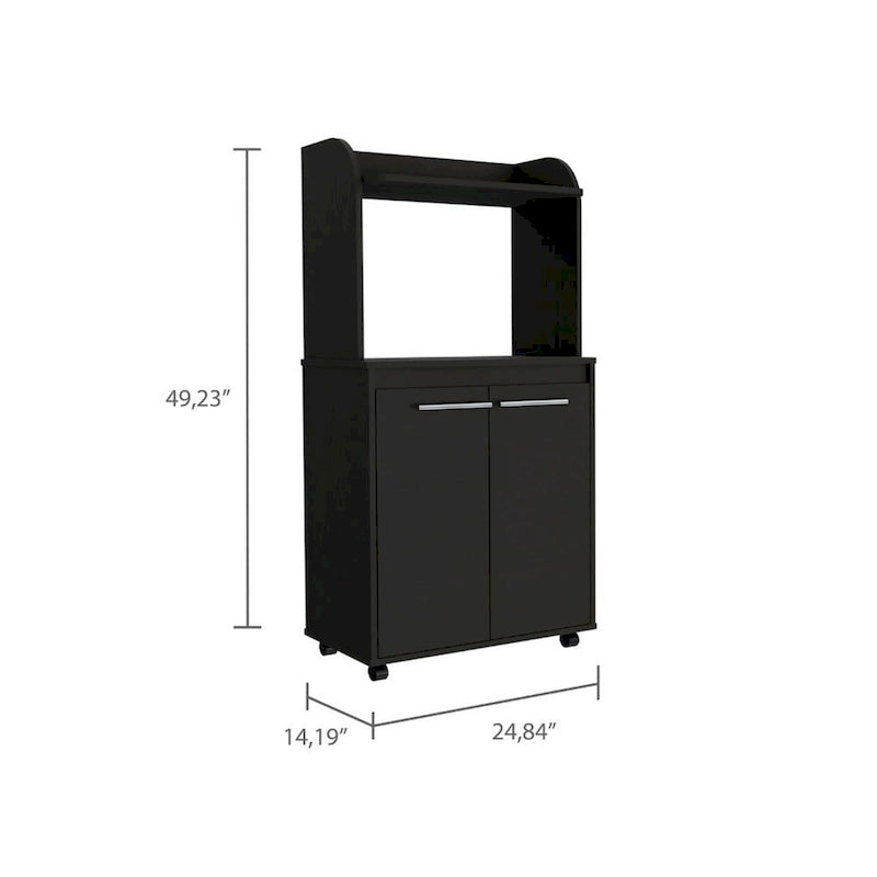 Carrello per microonde da cucina moderno con 1 ripiano e 2 ante