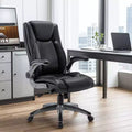 Office Desk Chair, PU Leather Executive Chair with Adjustable Lumbar Support, Task Chair for Home