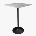 LeisureMod Verve 27 Sqaure Bar Height Dining Table - Modern Resin Top with Black Steel Pedestal Base Counter Height Table for Kitchen, Home, and Pub