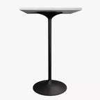 LeisureMod Verve Tavolo da Bar Quadrato da 27 - Tavolo Moderno con Piano in Resina e Base a Colonna in Acciaio Nero, Altezza Contro per Cucina, Casa e Pub