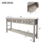 Consolle rustica da ingresso Whisen con cassetti e ripiano inferiore