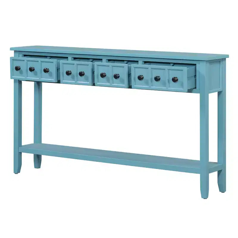 Consolle rustica da ingresso Whisen con cassetti e ripiano inferiore