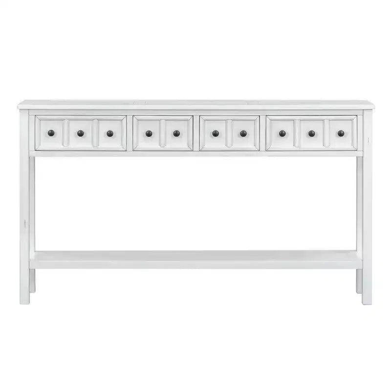 Consolle rustica da ingresso Whisen con cassetti e ripiano inferiore