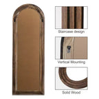 Specchio Decorativo da Parete Dovelina Arched in Legno con Gradini, Specchio da Appendere