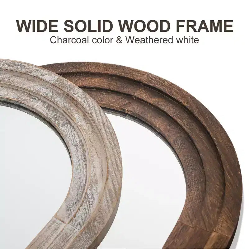 Specchio Decorativo da Parete Dovelina Arched in Legno con Gradini, Specchio da Appendere