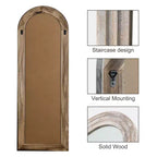 Specchio Decorativo da Parete Dovelina Arched in Legno con Gradini, Specchio da Appendere