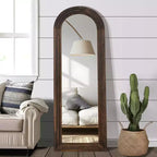 Specchio Decorativo da Parete Dovelina Arched in Legno con Gradini, Specchio da Appendere