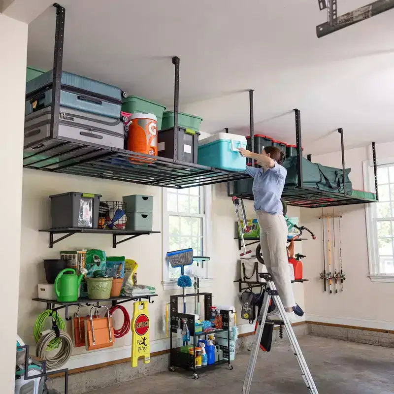StoreYourBoard 4' x 8' Faber portaoggetti da garage a soffitto con ganci | Capacità 317 kg