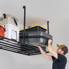 StoreYourBoard 3' x 8' Faber Portatutto pensile da garage con ganci | Capacità 317 kg