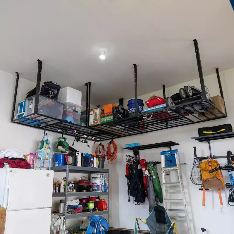 StoreYourBoard 3' x 8' Faber Portatutto pensile da garage con ganci | Capacità 317 kg