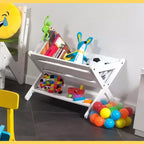 Carrello Portagiochi per Bambini con Scaffale, Bianco