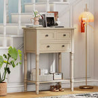 Consolle stretta Whisen con tre cassetti e ripiano inferiore