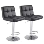 JIONJOY Faux Leather Swivel Adjustable Height Bar Stool Set of 2