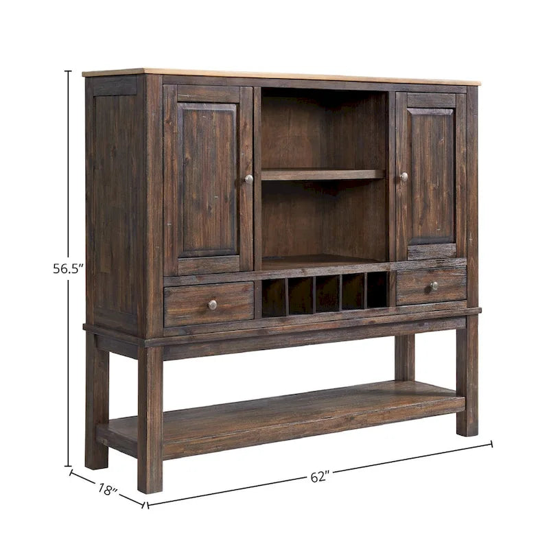 Credenza da 62" con Portavini e Ripiani Regolabili
