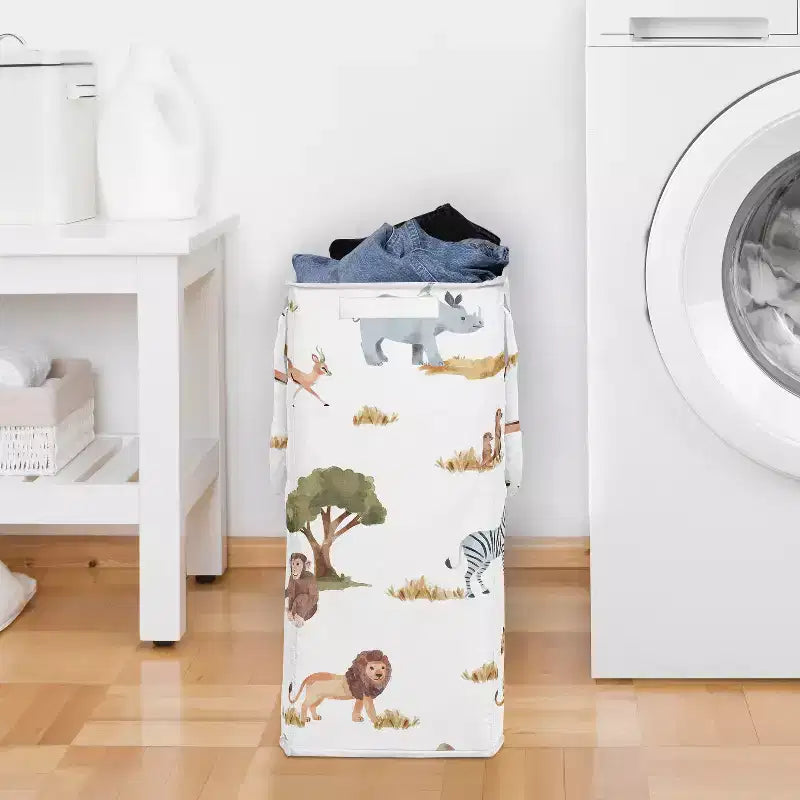 Cesto portabiancheria pieghevole con manici Sweet Jojo Designs per bambino, bambina, unisex/neutro - fantasia giungla multicolore
