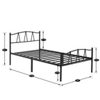 Struttura letto a piattaforma in metallo VECELO con testiera e pediera | Struttura letto Queen, Full, Twin con contenitore | Struttura letto resistente, non è necessaria la rete a molle