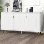 Elegante credenza in legno di metà secolo con tre ripiani interni